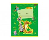 Тетрадь 12л # клетка "Happy ZOO" на скобе Hatber